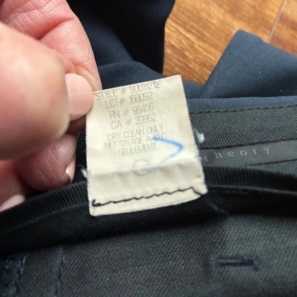 Theory Mens Navy Blue Flat Front Trouser Dressy Suit Pants Bottom Pockets Sz 40 - Picture 15 of 16